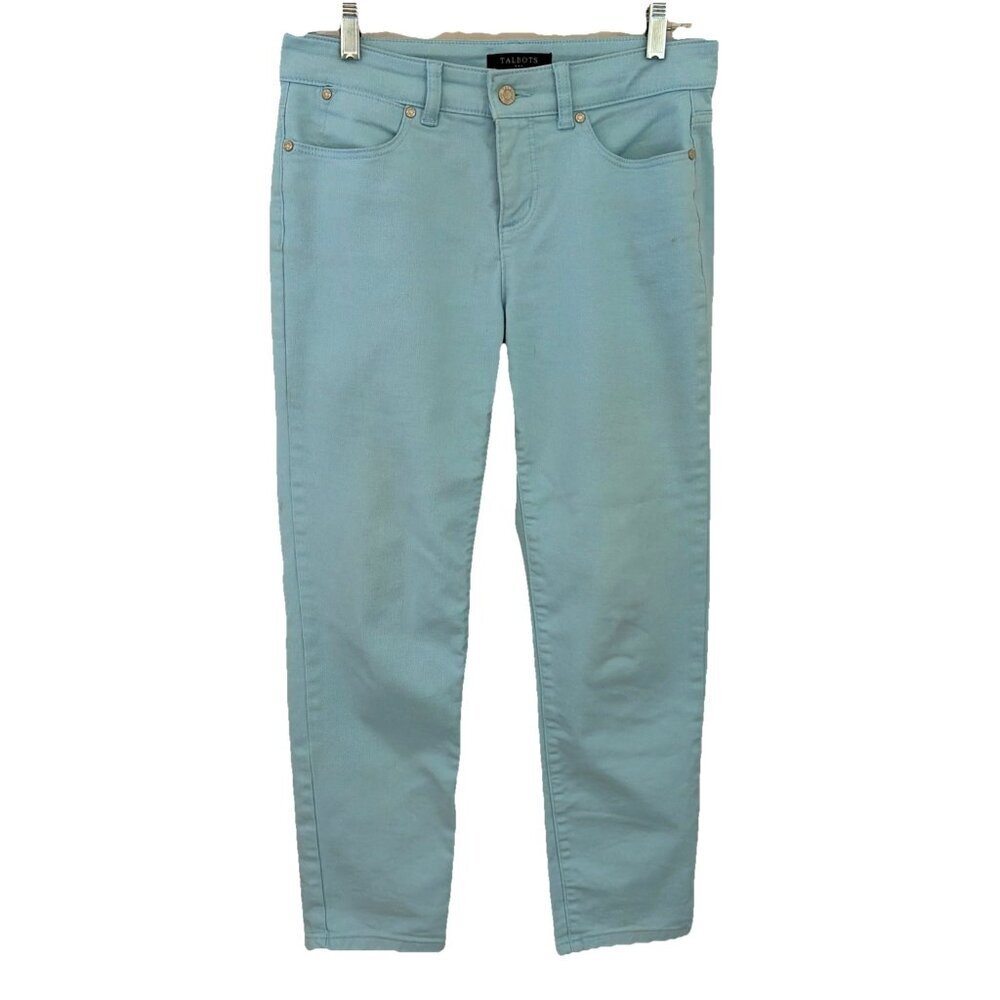 Talbots Women's Ankle Jeans Size 6P Pastel Blue Simply Flattering Stretch